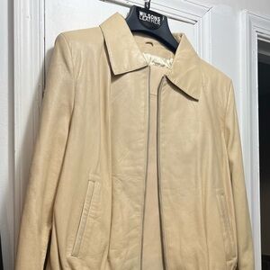 Wilson Women's Beige Leather Jacket and pants set